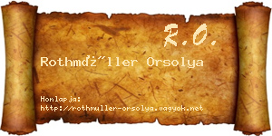 Rothmüller Orsolya névjegykártya